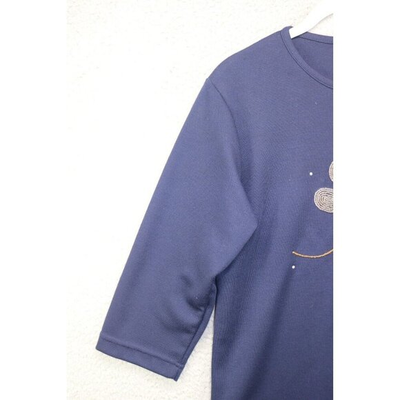 Quaker Factory 3/4 Sleeve Tunic Top-Small-Beaded Dragonfly - Picture 3 of 11